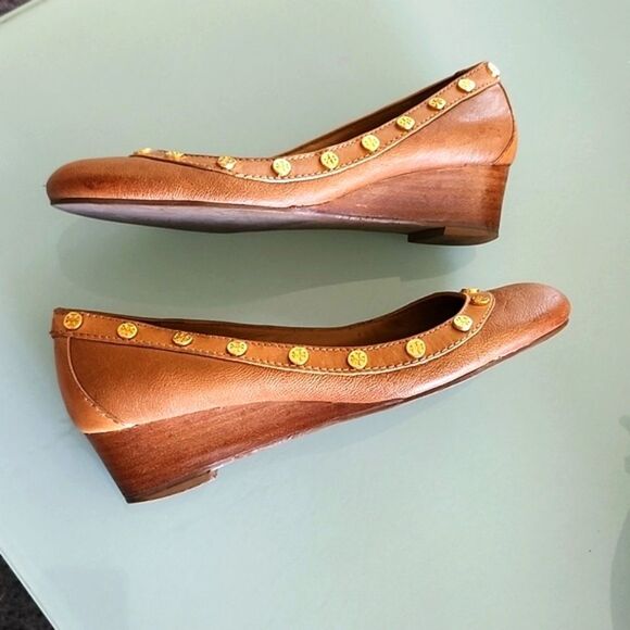 Tory Burch Leather Wedge Shoes - Picture 7 of 9